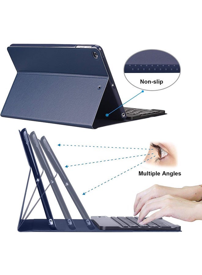 Detachable Wireless Keyboard Case For Apple iPad 2018/iPad 2017/iPad Air 2/iPad Blue