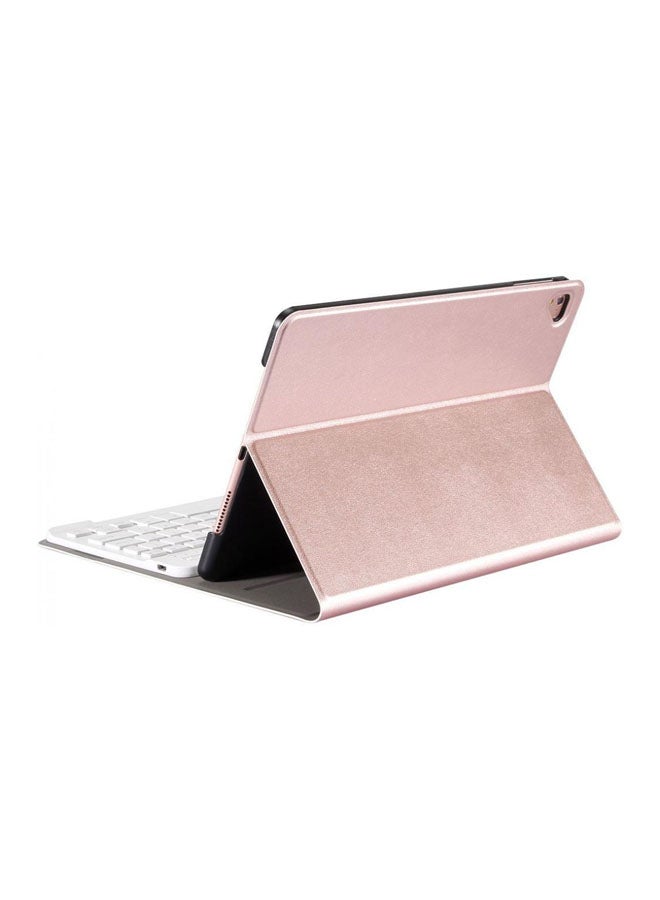 Bluetooth Keyboard Case Cover For Apple iPad Air/Air 5 Rose Gold/White