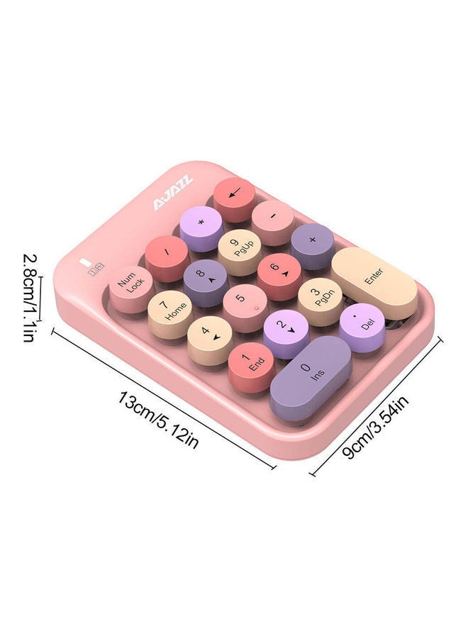 AK18 2.4G Wireless Mini Numeric Keypad Mixed Pink