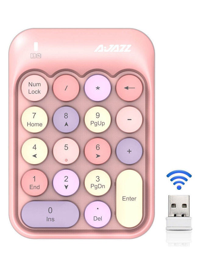 AK18 2.4G Wireless Mini Numeric Keypad Mixed Pink