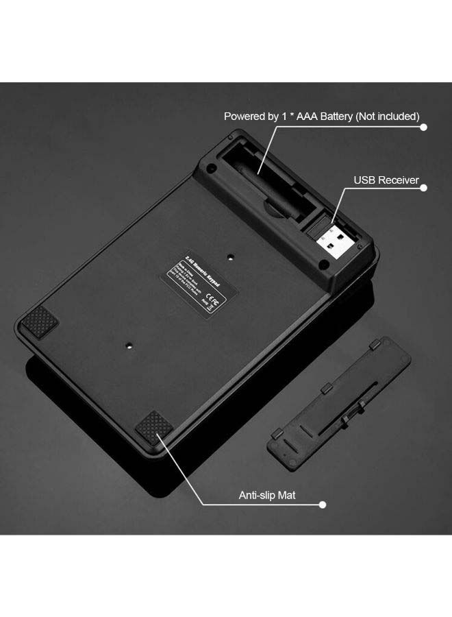 Wireless Numeric Keypad With Receiver Black