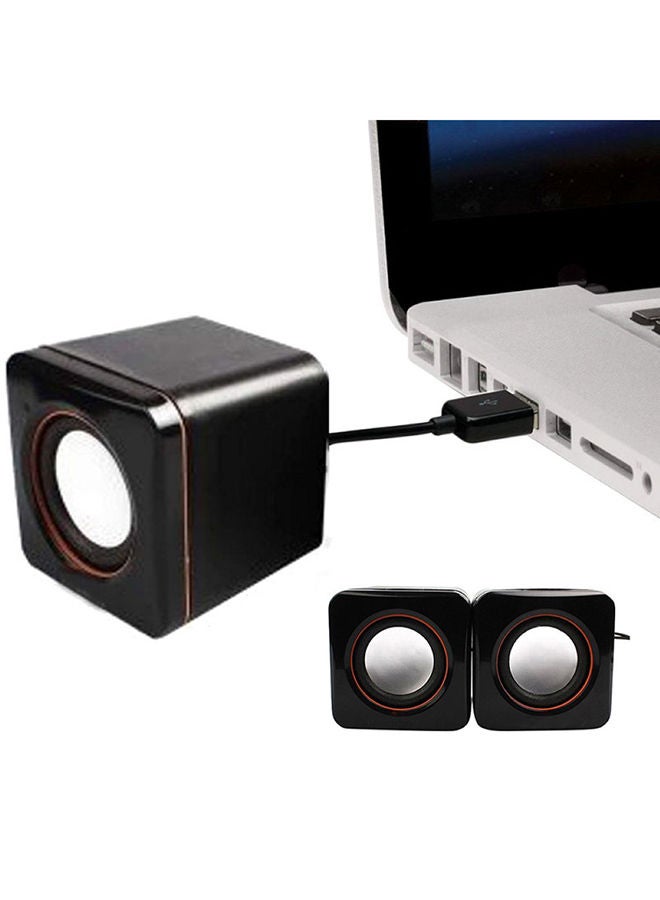 Mini Portable Audio Jack Stereo Speaker Black