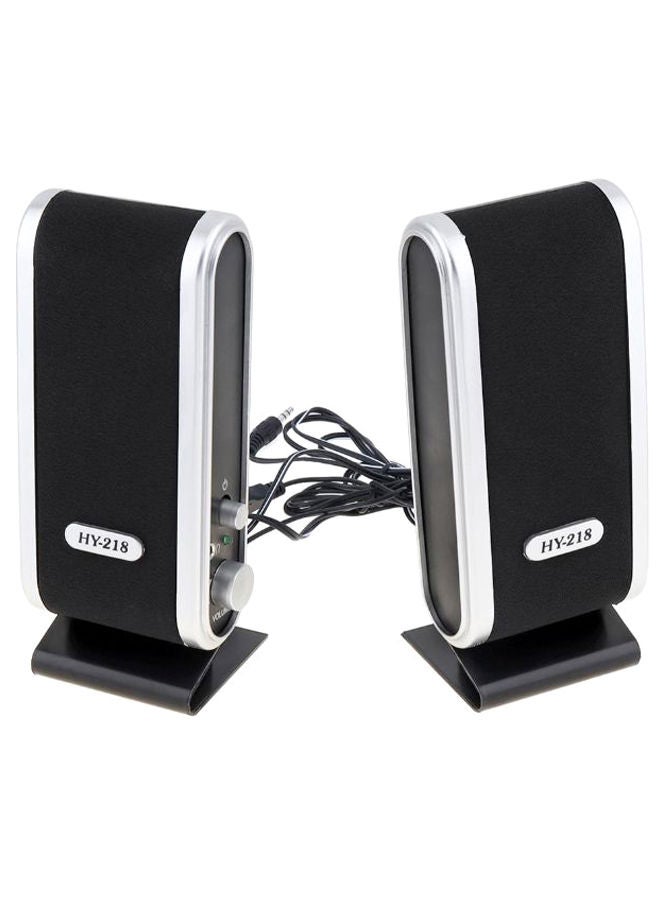 USB Wired Computer PC Speaker Black/Silver