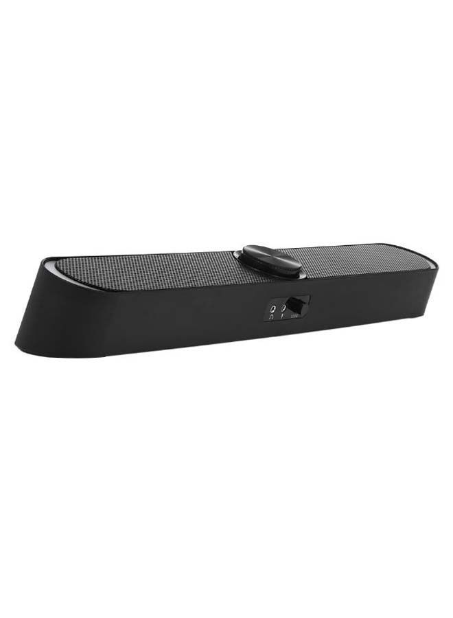 USB Powered Sound Computer Speaker With Mic Black