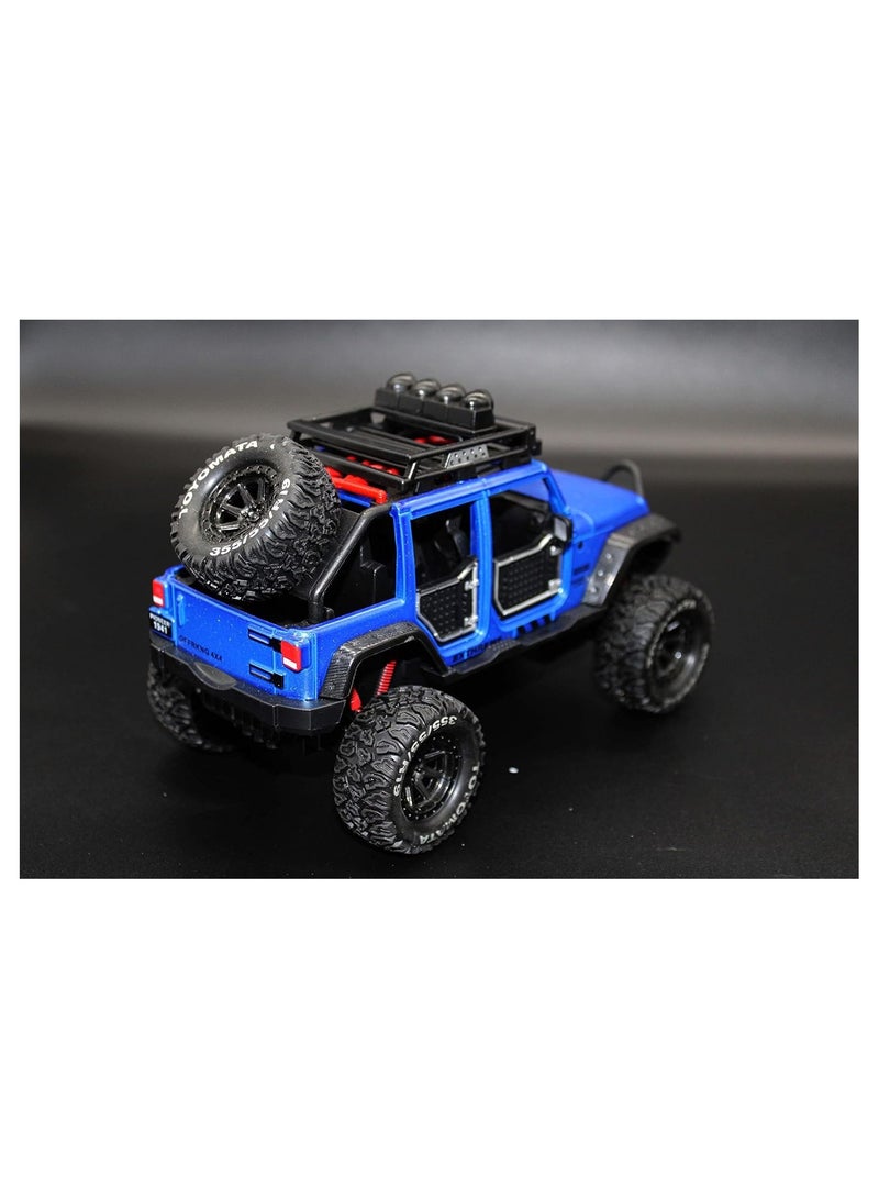 1:24 Scale Diecast Vehicle - Jeep Off-Road Kings Jeep Wrangler Unlimited with Variable ColorS Option (BLUE)