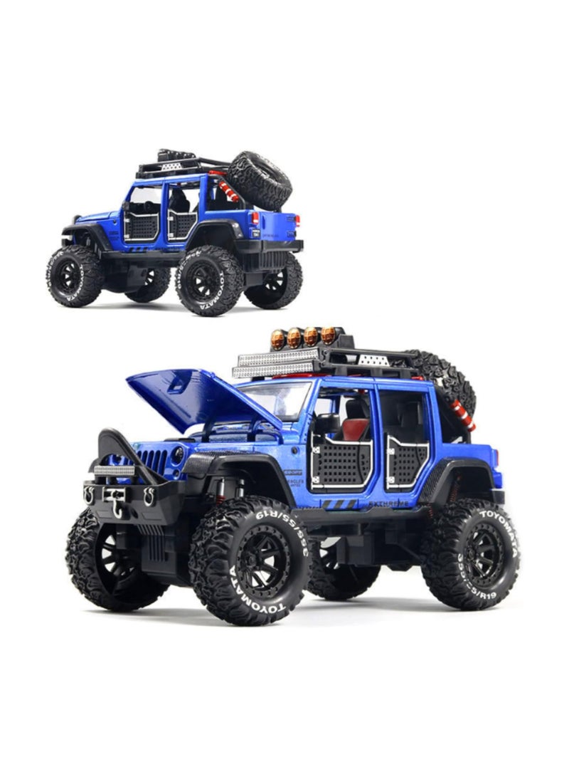 1:24 Scale Diecast Vehicle - Jeep Off-Road Kings Jeep Wrangler Unlimited with Variable ColorS Option (BLUE)