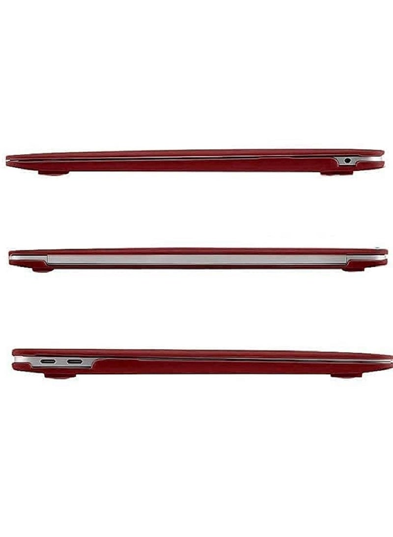 Hard Shell Case Cover Compatible for MacBook New Air 13-Inch with Retina Display and Touch ID Model A2337 M1/A2179/A1932 Release in 2020/2019/2018 Wine Red