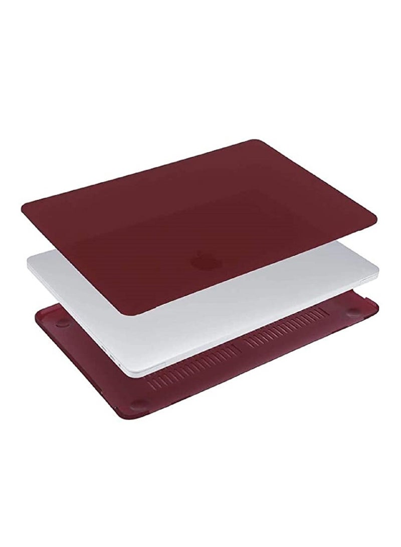 Hard Shell Case Cover Compatible for MacBook New Air 13-Inch with Retina Display and Touch ID Model A2337 M1/A2179/A1932 Release in 2020/2019/2018 Wine Red