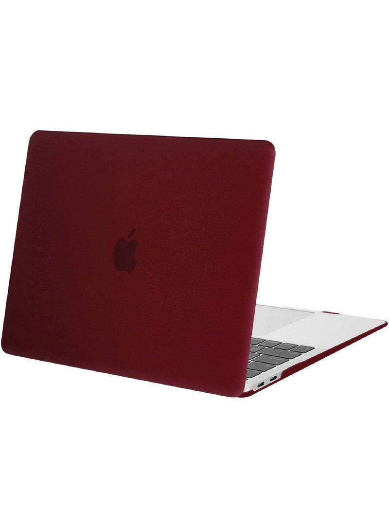Hard Shell Case Cover Compatible for MacBook New Air 13-Inch with Retina Display and Touch ID Model A2337 M1/A2179/A1932 Release in 2020/2019/2018 Wine Red