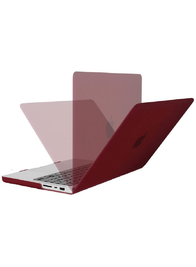 Protective Plastic Hard Shell Case Compatible with MacBook Pro 14-Inch 2021 2022 Release A2442 M1 Pro M1 Max with Liquid Retina XDR Display Touch ID Wine Red