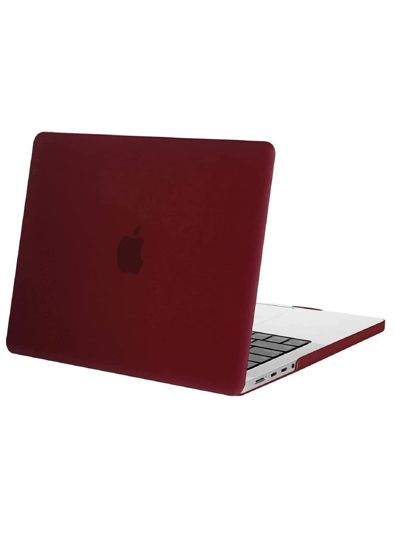 Protective Plastic Hard Shell Case Compatible with MacBook Pro 14-Inch 2021 2022 Release A2442 M1 Pro M1 Max with Liquid Retina XDR Display Touch ID Wine Red