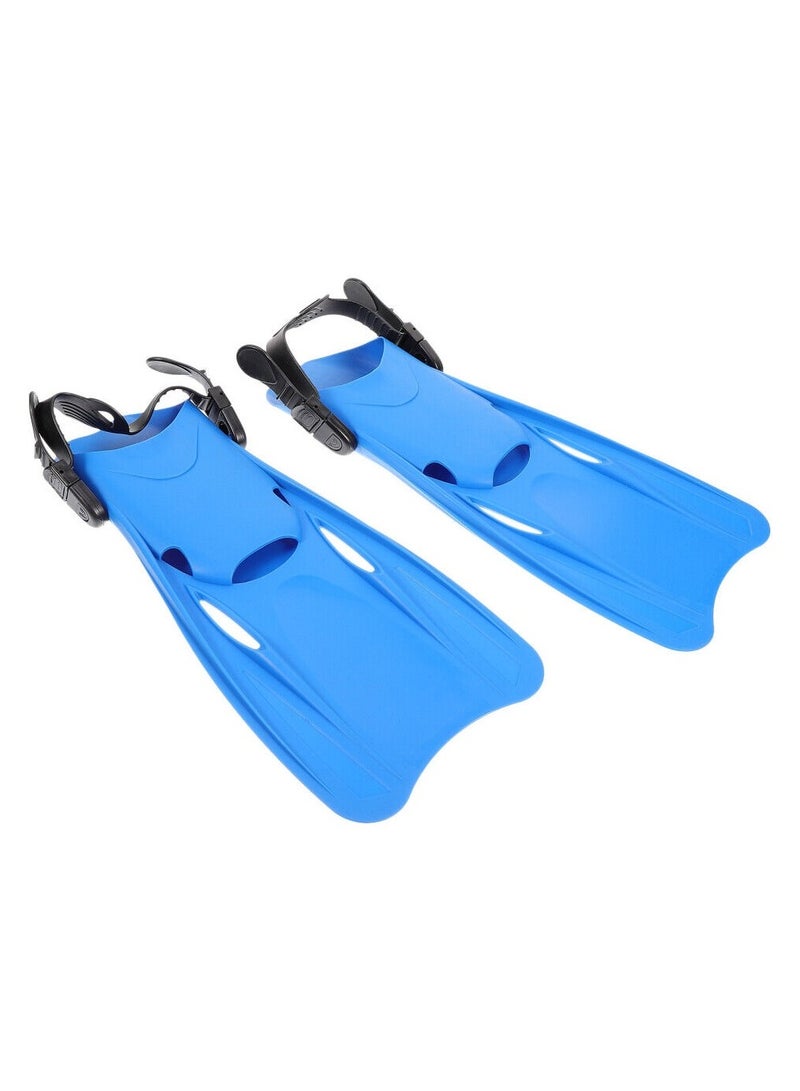 Swim Flippers Diving Fins Fishing Tube Snorkeling Adjustable Child Blue