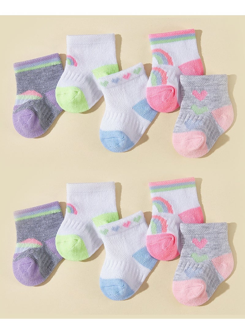 10 Pairs Of Infant And Toddler Four-Season Short Socks And Mid-Tube Socks