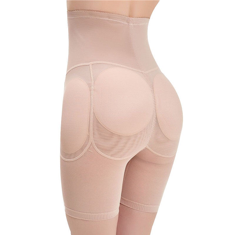 High Waist Shapewear Panties Breathable MeshFour pieces of cotton pad-skin color Four pieces of cotton pad-skin color