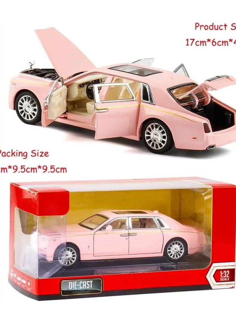 1:32 Rolls-Royce Phantom Diecast Toy Car - Pink SUV Model with Sound & Light, 6 Open Doors | Premium Rolls Royce Toy for Kids Boys & Girls | Collectible Gift for Children