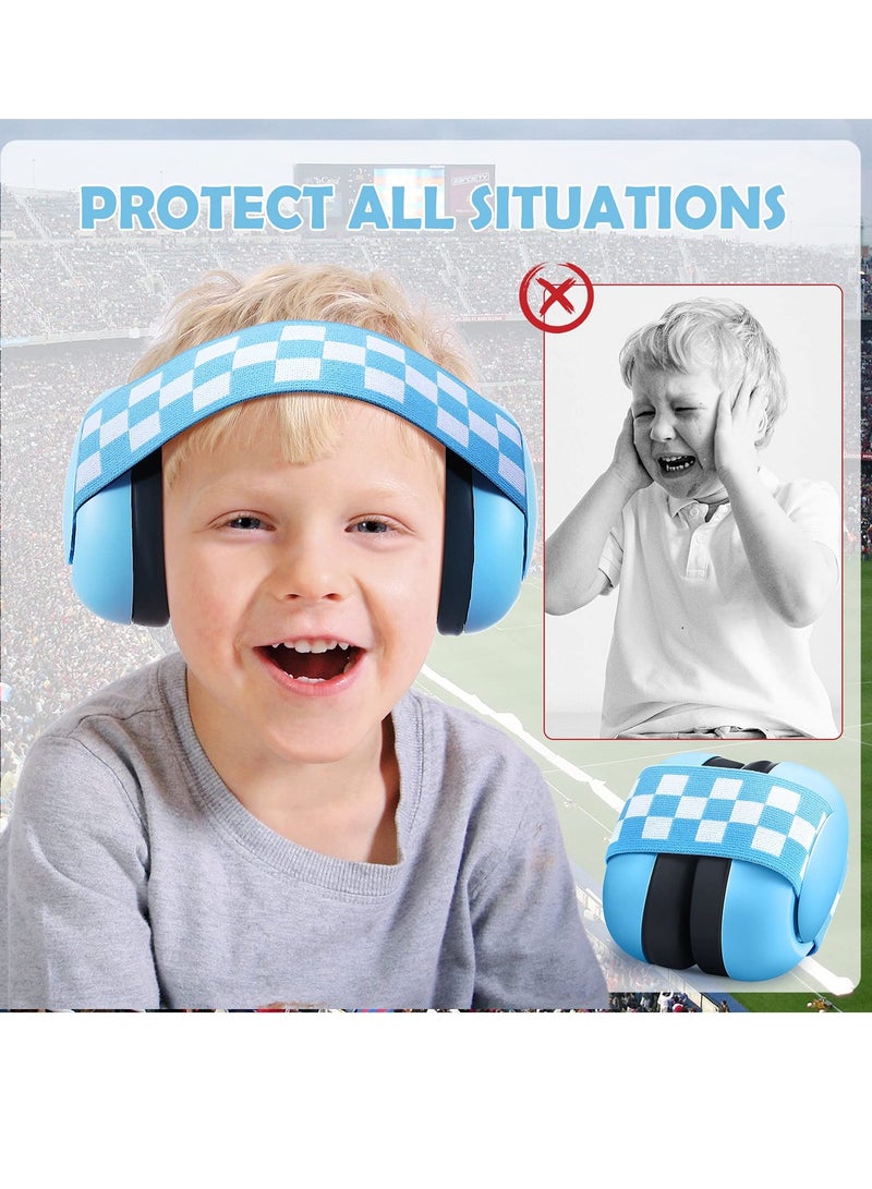 Adjustable Baby Ear Protection Earmuffs - Suitable for 2-24 Months Noise Reduction Earphones with Cloth Bag for Newborns Blue