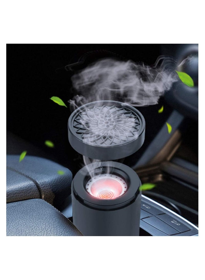 Electric Incense Burner, Car Electric Incense Burner, Portable USB Rechargeable Smart Electronic Incense Burner, bakhoor Burner for Home Use (Black)