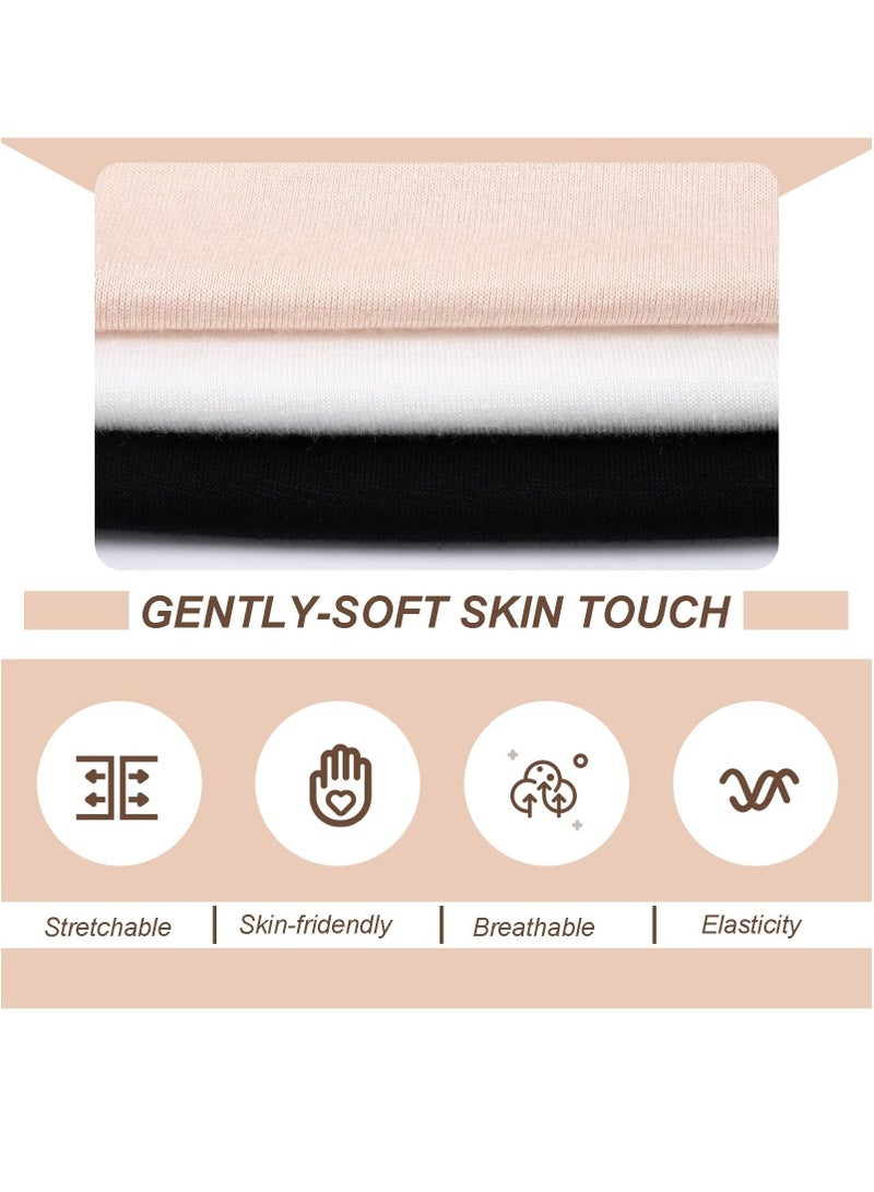 SYOSI 3 Pcs Half Slip for Women Half Slips Underskirt for Women Women's Anti-Static Nylon Half Slip with Short Lace Trim Black White Nude Half Slip Dress Large Large