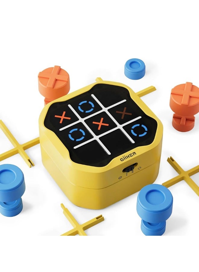 GiiKER Tic Tac Toe Bolt Game, 3-in-1 Handheld Puzzle Game Console, Portable Travel Games for Educational and Memory Growth, Fidget Toys Board Games for Kids and Adults, Birthday Gifts for All Ages