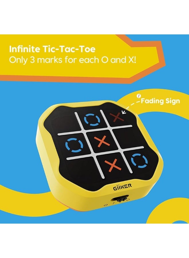 GiiKER Tic Tac Toe Bolt Game, 3-in-1 Handheld Puzzle Game Console, Portable Travel Games for Educational and Memory Growth, Fidget Toys Board Games for Kids and Adults, Birthday Gifts for All Ages