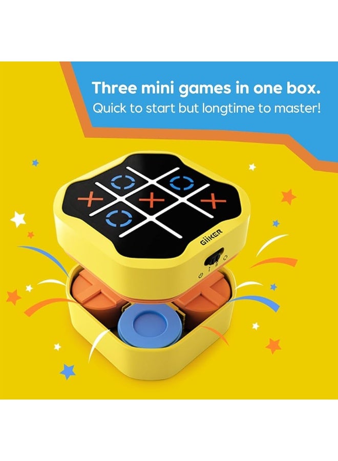 GiiKER Tic Tac Toe Bolt Game, 3-in-1 Handheld Puzzle Game Console, Portable Travel Games for Educational and Memory Growth, Fidget Toys Board Games for Kids and Adults, Birthday Gifts for All Ages