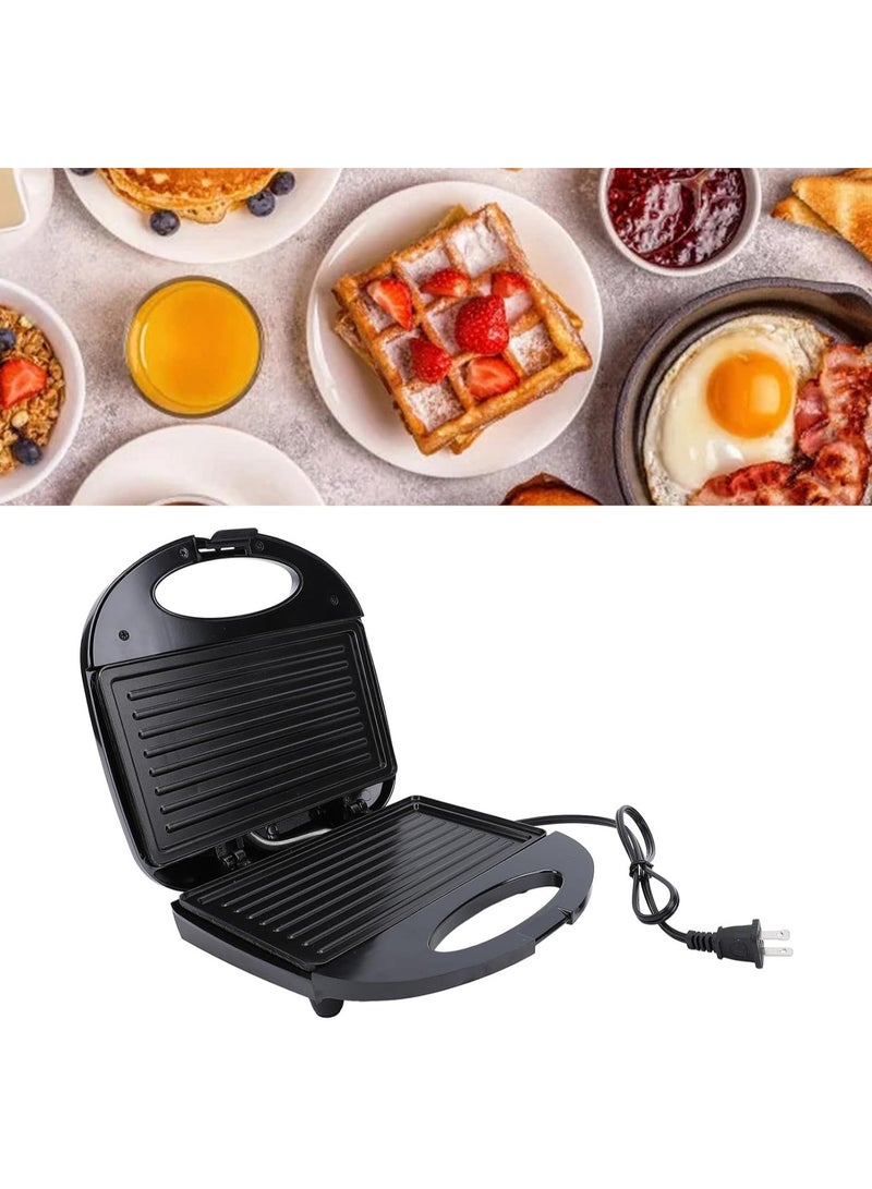 Grill Breakfast Machine, Mini Sandwich Maker, Electric Baking Maker with Handle 750W Double Sided Steak Maker for Steak Sandwich Bread, Cooking Grilled Cheese