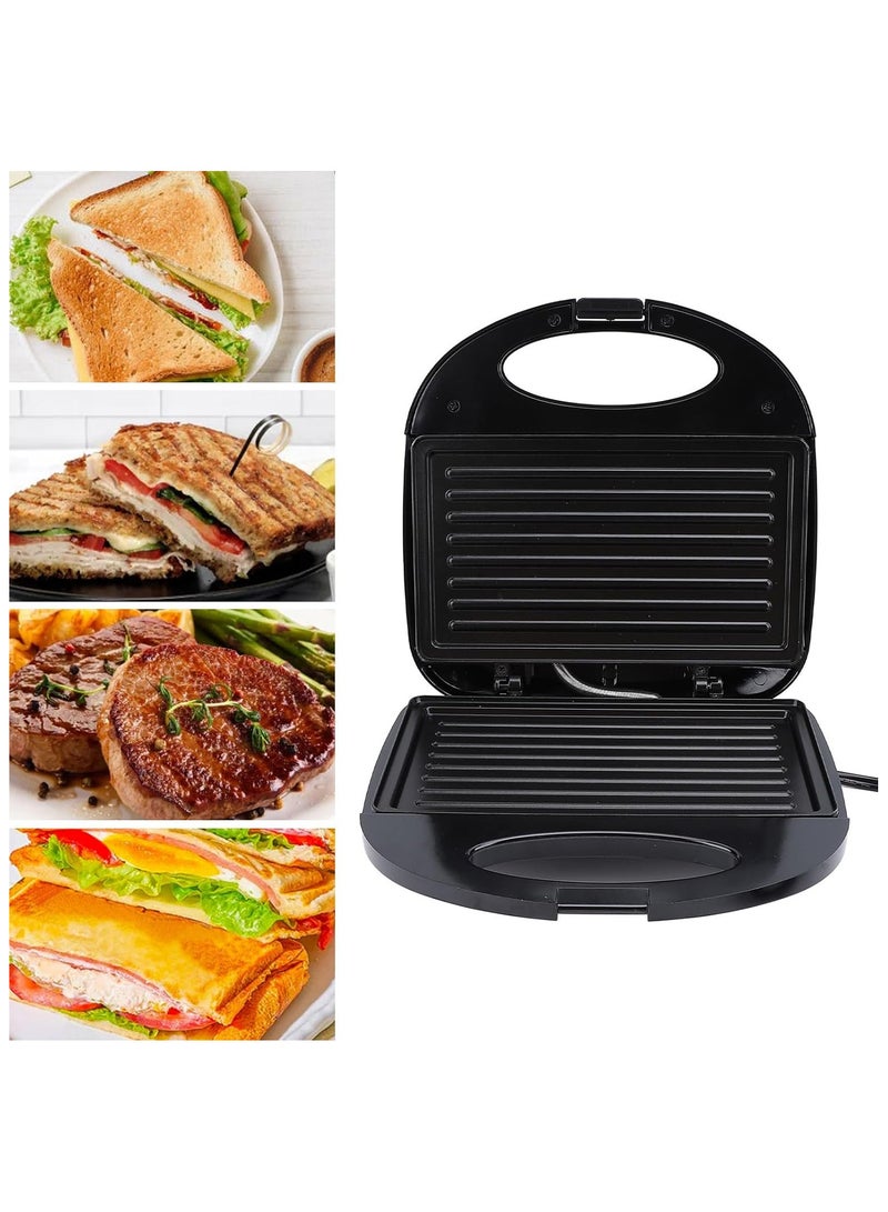 Grill Breakfast Machine, Mini Sandwich Maker, Electric Baking Maker with Handle 750W Double Sided Steak Maker for Steak Sandwich Bread, Cooking Grilled Cheese