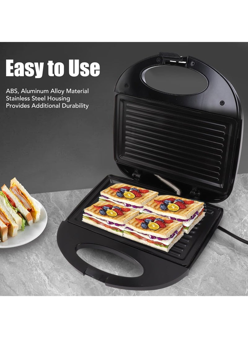 Grill Breakfast Machine, Mini Sandwich Maker, Electric Baking Maker with Handle 750W Double Sided Steak Maker for Steak Sandwich Bread, Cooking Grilled Cheese