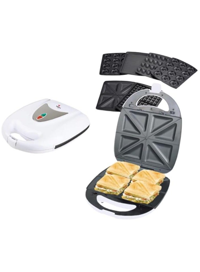 MEBASHI 7 in 1 Multi Snack Maker (4s),1400W, Black (ME-SNM617) (White)