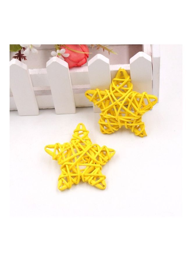 10-Piece Artificial DIY Straw Ball Wall Decoration Yellow 6cm