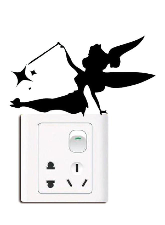 Fairy Silhouette Switch Wall Sticker Black