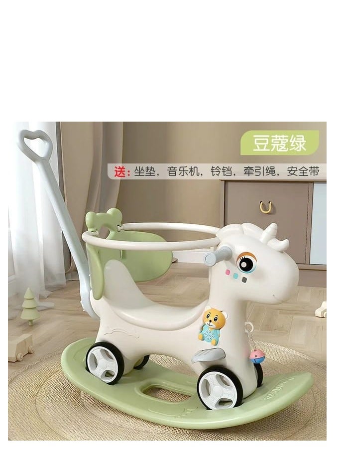 Interactive Plastic Rocking Horse for Gender Neutral 3-4 Year Olds - Battery Included - 68cm Length - Red Rocking Horses