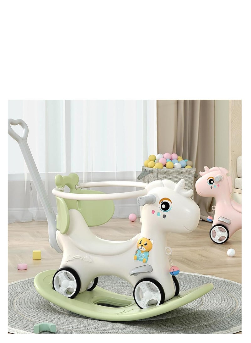 Interactive Plastic Rocking Horse for Gender Neutral 3-4 Year Olds - Battery Included - 68cm Length - Red Rocking Horses