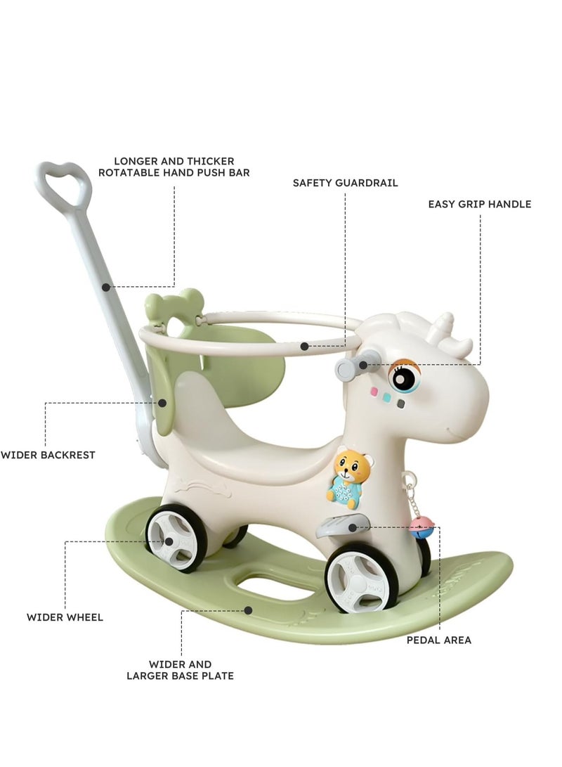 Interactive Plastic Rocking Horse for Gender Neutral 3-4 Year Olds - Battery Included - 68cm Length - Red Rocking Horses