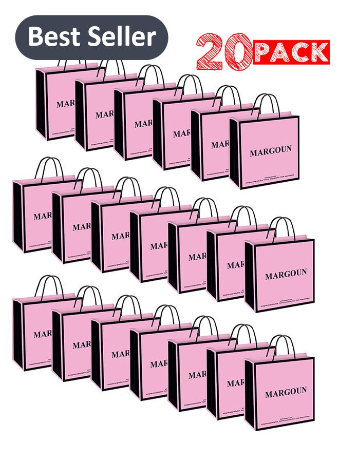 20 Pack Shopping Bag Gift Bags Kraft Paper Bags 33x17x33 cm Shopping Bag Kraft with Handles Bulk
