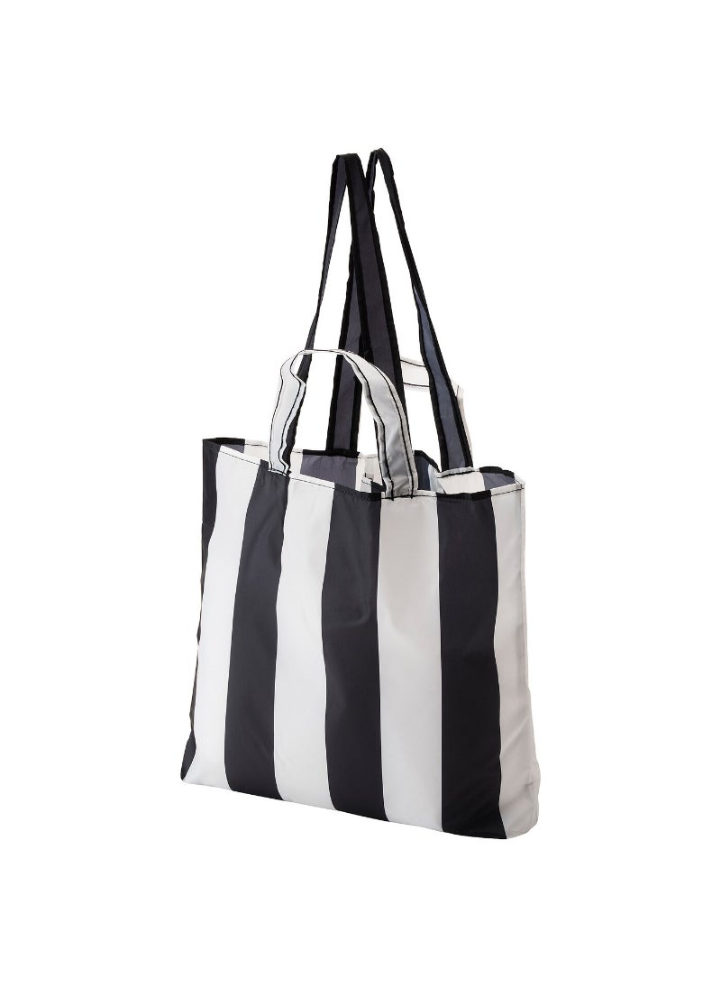 Carrier Bag, Striped Black White, 45X36 Cm