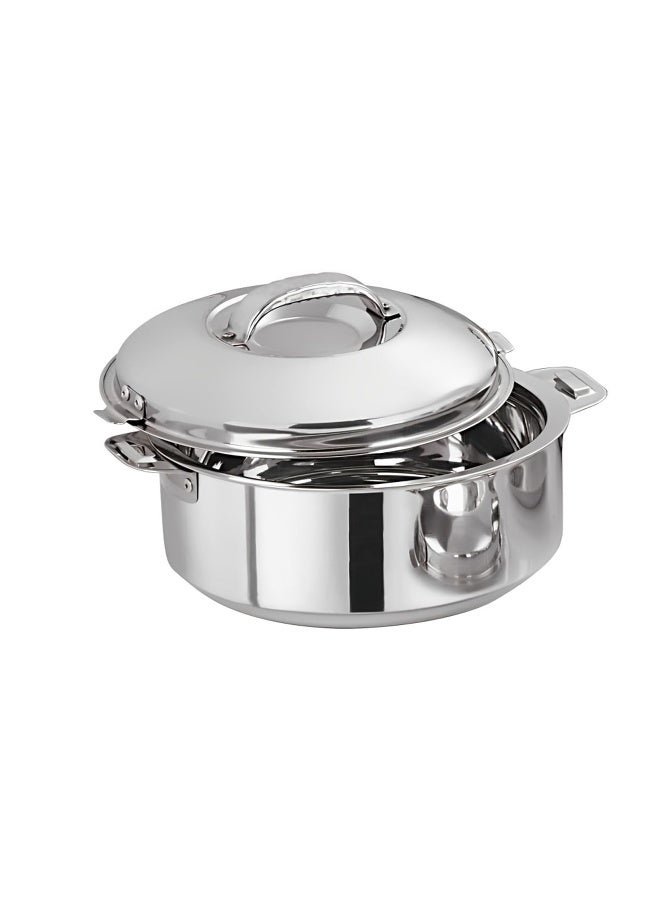 Stainless Steel Casserole Lightweight Easy to Handle Hotpot with Lid Silver-Madina 3500ml/3.5Ltr