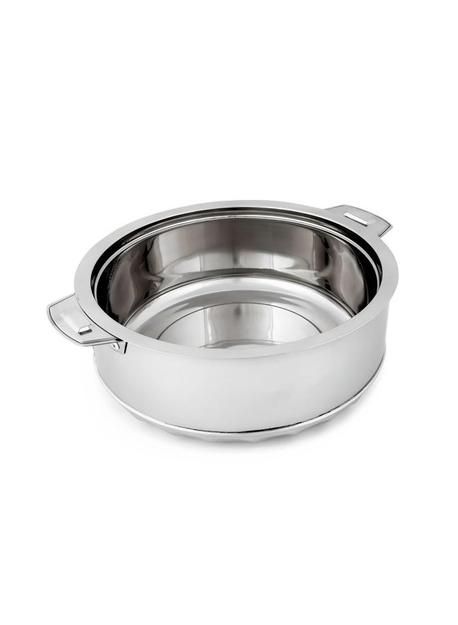 Stainless Steel Casserole Lightweight Easy to Handle Hotpot with Lid Silver-Madina 3500ml/3.5Ltr