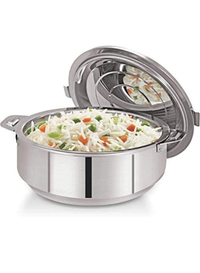 Stainless Steel Casserole Lightweight Easy to Handle Hotpot with Lid Silver-Madina 7500ml/7.5Ltr