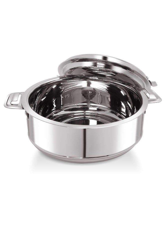 Stainless Steel Casserole Lightweight Easy to Handle Hotpot with Lid Silver-Madina 7500ml/7.5Ltr