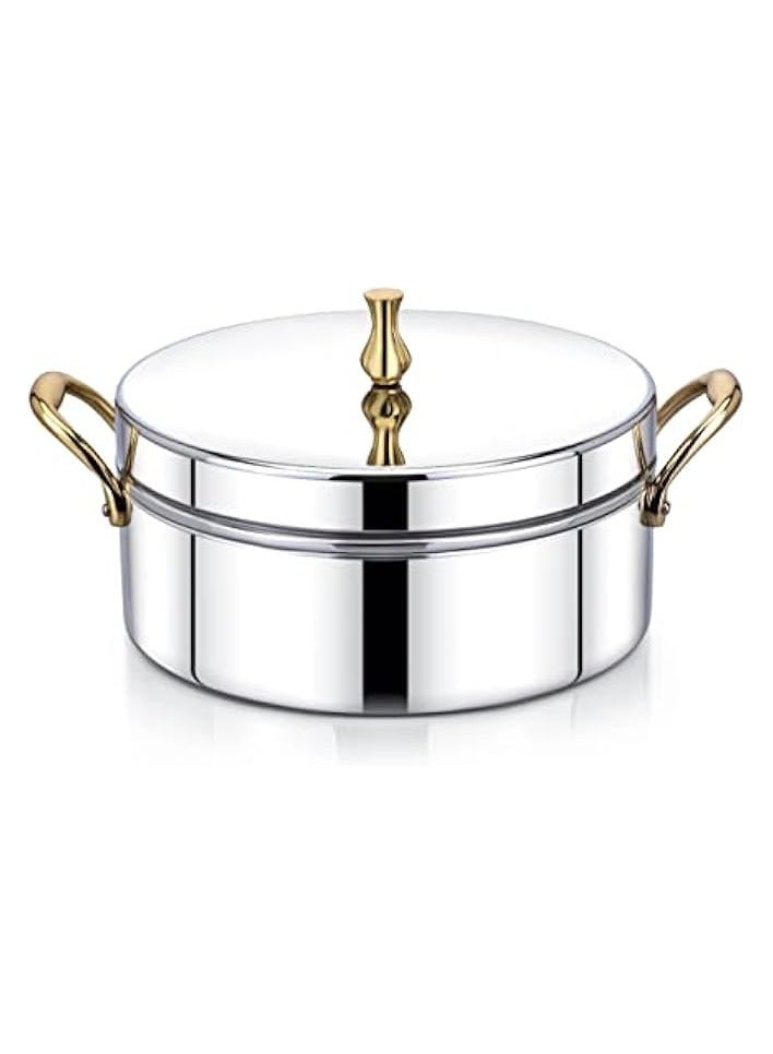 Hot Pot Stainless Steel Casserole, Food Warmer Keeps Food Warm for Long Time, Perfect for your Dining Table, Puff Insulated Casserole