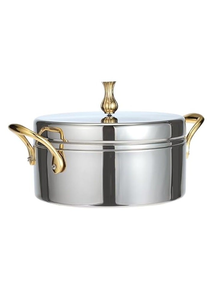 Hot Pot Stainless Steel Casserole, Food Warmer Keeps Food Warm for Long Time, Perfect for your Dining Table, Puff Insulated Casserole