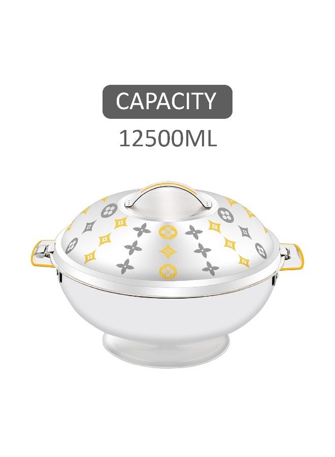 Noor Hotpot Stainless Steel Casserole Insulated Thermal Serving Bowl Keeps Food Hot for long time 12500ML