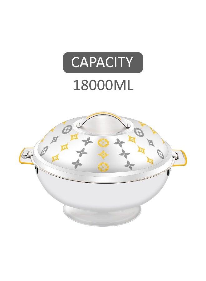 Noor Hotpot Stainless Steel Casserole Insulated Thermal Serving Bowl Keeps Food Hot for long time 18000ML