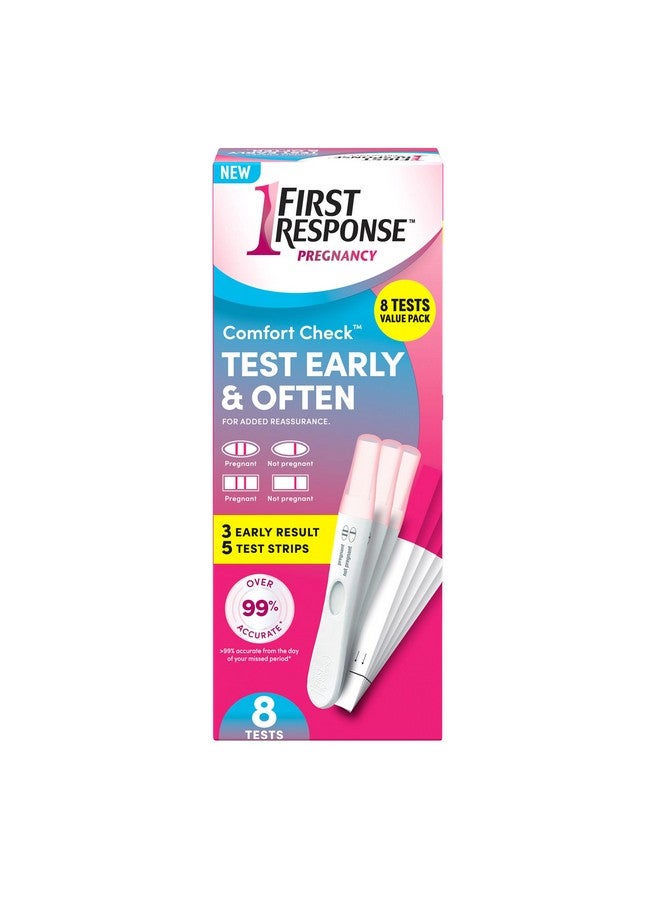 Comfort Check Pregnancy Test, 8 Count, Pink & White