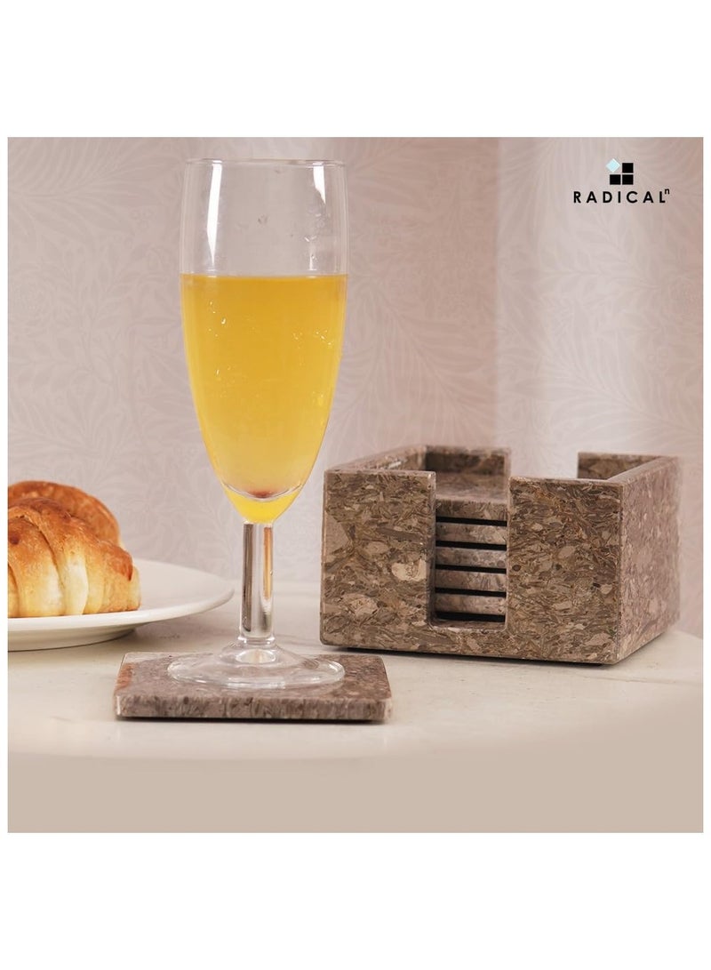 Radicaln Marble Coasters for Drinks Green Square 3.5 Inches Handmade Outdoor Coasters for Patio Table & Table décor - Housewarming Gift for Home & Kitchen