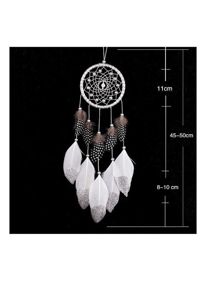 Handmade Powder Dream Catcher Bead Feather Wind Chimes White/Black