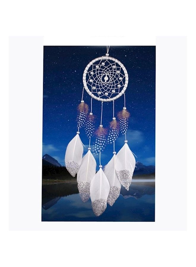 Handmade Powder Dream Catcher Bead Feather Wind Chimes White/Black