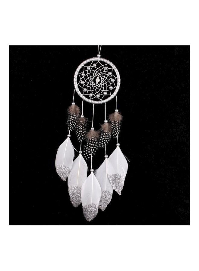 Handmade Powder Dream Catcher Bead Feather Wind Chimes White/Black