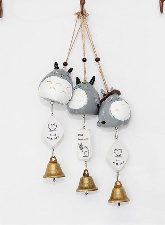 Creative Handmade Cartoon Dragon Cat Wind Chimes Grey 7centimeter